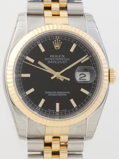 ロレックススーパーコピー ROLEX パーペチュアル デイトジャスト メンズ 116233 ジュビリーブレス ブラックバー