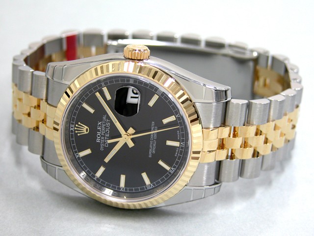 ロレックススーパーコピー ROLEX パーペチュアル デイトジャスト メンズ 116233 ジュビリーブレス ブラックバー
