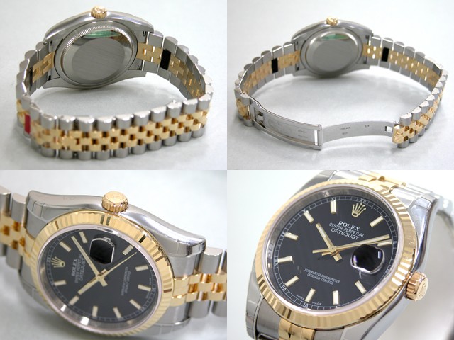ロレックススーパーコピー ROLEX パーペチュアル デイトジャスト メンズ 116233 ジュビリーブレス ブラックバー