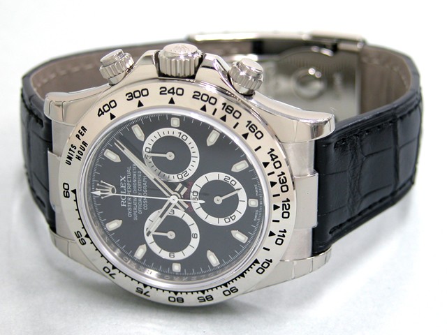 ロレックスコピー ROLEX デイトナ 116519 黒皮 ブラック 自動巻 メンズ
