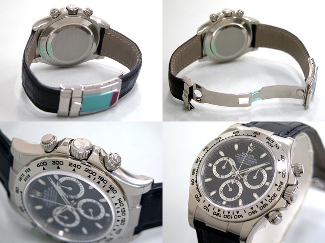 ロレックスコピー ROLEX デイトナ 116519 黒皮 ブラック 自動巻 メンズ
