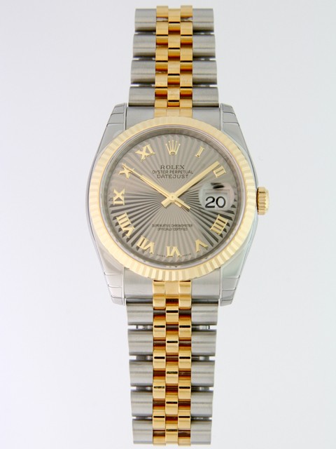 ロレックススーパーコピー ROLEX パーペチュアル デイトジャスト メンズ 116233 ジュビリーブレス グレーサンビームローマ