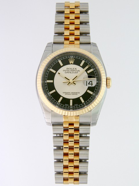 ロレックススーパーコピー ROLEX パーペチュアル デイトジャスト メンズ 116233 ジュビリーブレス ブラック／シルバー