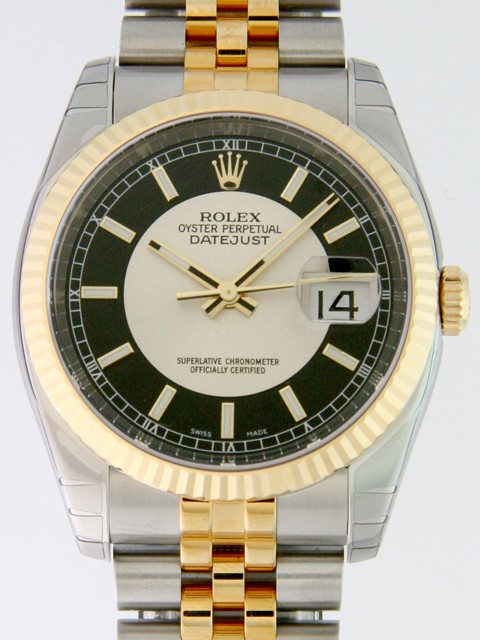 ロレックススーパーコピー ROLEX パーペチュアル デイトジャスト メンズ 116233 ジュビリーブレス ブラック／シルバー