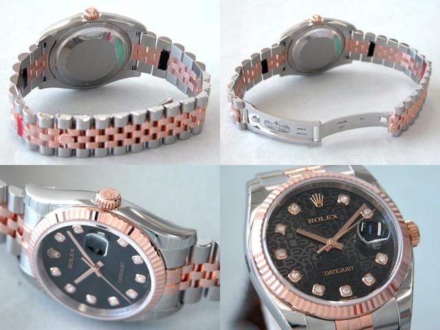 ロレックススーパーコピー ROLEX パーペチュアル デイトジャスト メンズ 116231J ジュビリーブレス ブラックコンピューター