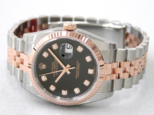 ロレックススーパーコピー ROLEX パーペチュアル デイトジャスト メンズ 116231G ジュビリーブレス ブラック