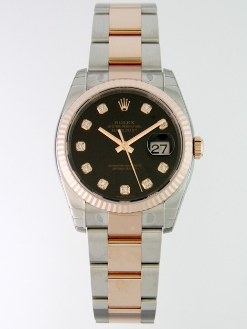 ロレックススーパーコピー ROLEX パーペチュアル デイトジャスト メンズ 116231G オイスターブレス ブラック