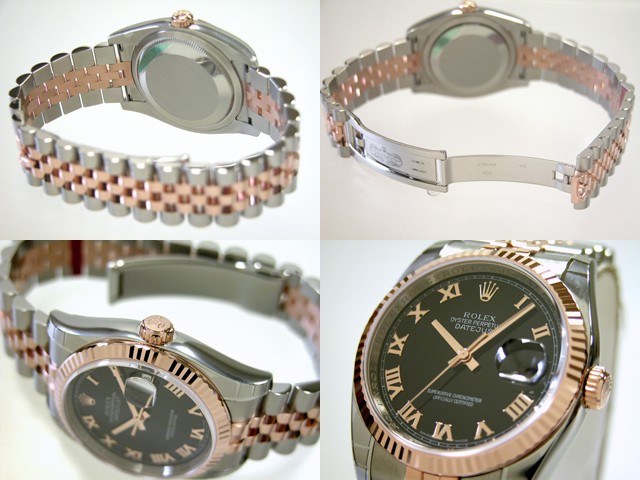 ロレックススーパーコピー ROLEX パーペチュアル デイトジャスト メンズ 116231 ジュビリーブレス ブラックローマ