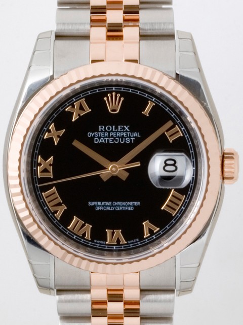 ロレックススーパーコピー ROLEX パーペチュアル デイトジャスト メンズ 116231 ジュビリーブレス ブラックローマ