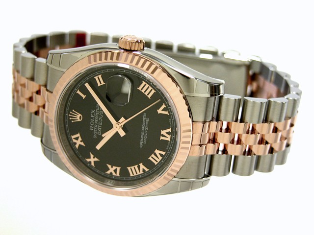 ロレックススーパーコピー ROLEX パーペチュアル デイトジャスト メンズ 116231 ジュビリーブレス ブラックローマ