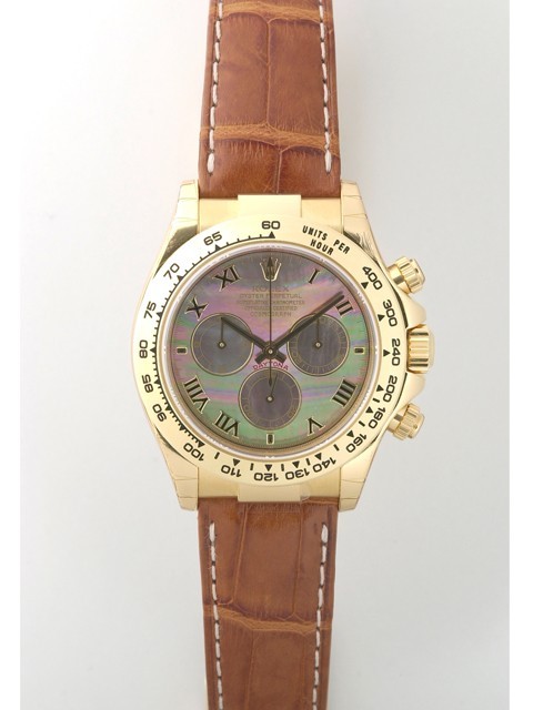 ロレックススーパーコピー ROLEX デイトナ 116518NR 茶皮 ブラックシェル