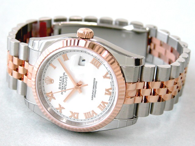 ロレックススーパーコピー ROLEX パーペチュアル デイトジャスト メンズ 116231 ジュビリーブレス ホワイトローマ
