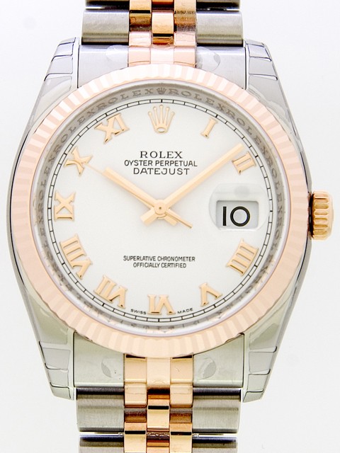 ロレックススーパーコピー ROLEX パーペチュアル デイトジャスト メンズ 116231 ジュビリーブレス ホワイトローマ