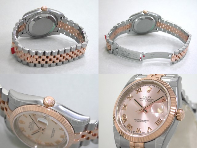 ロレックススーパーコピー ROLEX パーペチュアル デイトジャスト メンズ 116231 ジュビリーブレス ピンクローマ