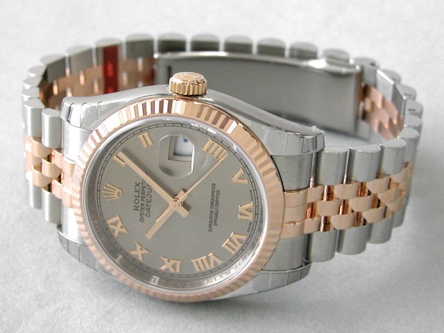 ロレックススーパーコピー ROLEX パーペチュアル デイトジャスト メンズ 116231 ジュビリーブレス グレーローマ