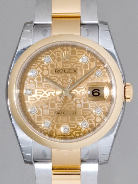 ロレックススーパーコピー ROLEX パーペチュアル デイトジャスト メンズ 116203J オイスターブレス シャンパンコンピューター