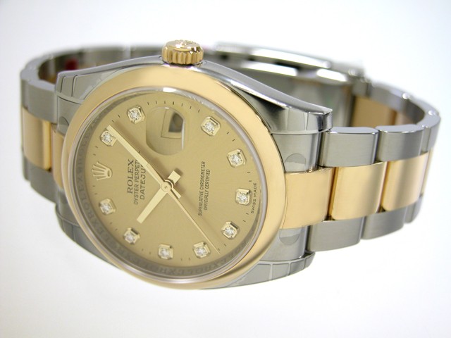 ロレックススーパーコピー ROLEX パーペチュアル デイトジャスト メンズ 116203G オイスターブレス シャンパン