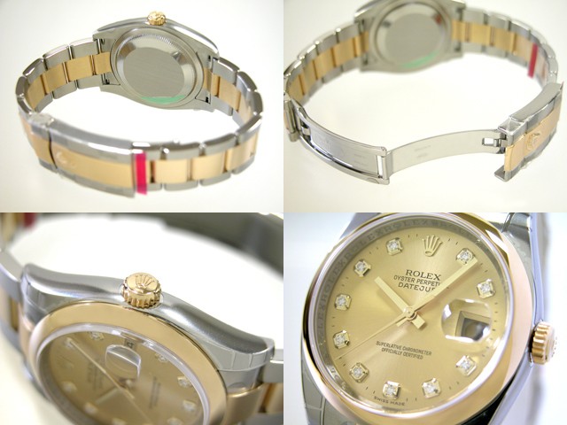 ロレックススーパーコピー ROLEX パーペチュアル デイトジャスト メンズ 116203G オイスターブレス シャンパン