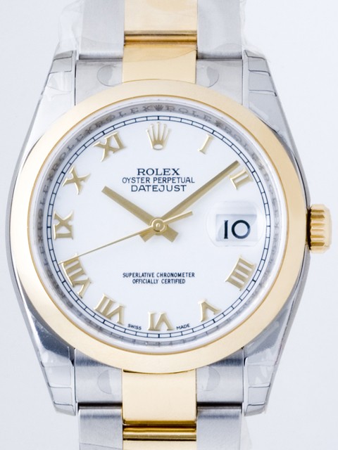 ロレックススーパーコピー ROLEX パーペチュアル デイトジャスト メンズ 116203 オイスターブレス ホワイトローマ