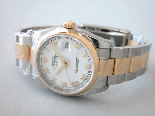 ロレックススーパーコピー ROLEX パーペチュアル デイトジャスト メンズ 116203 オイスターブレス ホワイトローマ