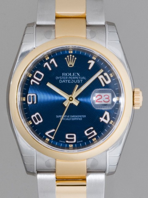 ロレックススーパーコピー ROLEX パーペチュアル デイトジャスト メンズ 116203 オイスターブレス ブルーコンセントリックアラビア
