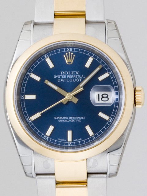 ロレックススーパーコピー ROLEX パーペチュアル デイトジャスト メンズ 116203 オイスターブレス ブルー