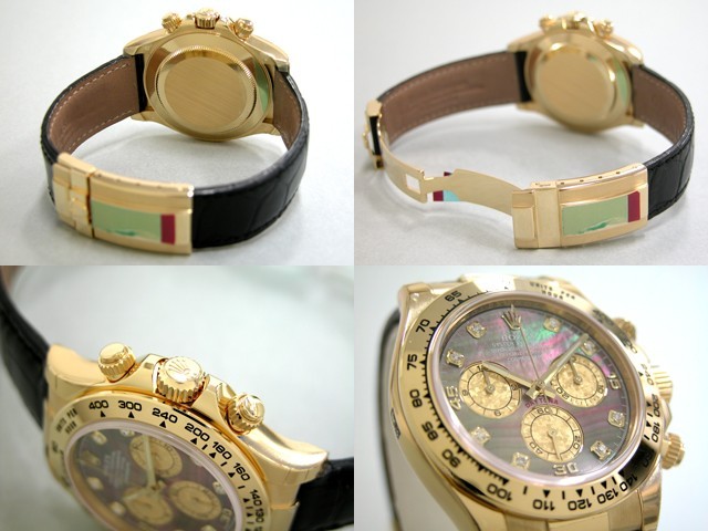 ロレックススーパーコピー ROLEX デイトナ 116518NG 黒皮 ブラックシェル