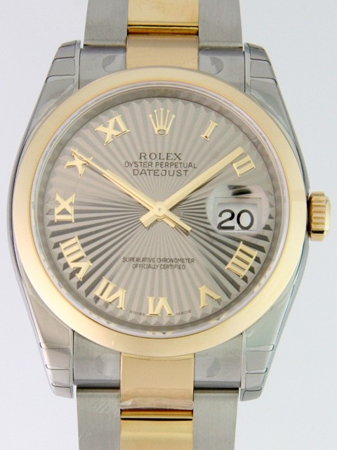 ロレックススーパーコピー ROLEX パーペチュアル デイトジャスト メンズ 116203 オイスターブレス グレーサンビームローマ