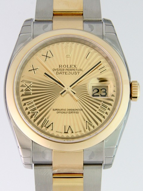 ロレックススーパーコピー ROLEX パーペチュアル デイトジャスト メンズ 116203 オイスターブレス シャンパンサンビームローマ