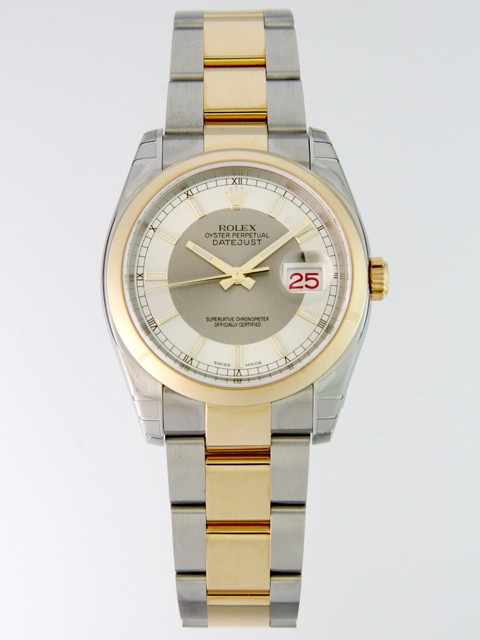 ロレックススーパーコピー ROLEX パーペチュアル デイトジャスト メンズ 116203 オイスターブレス シルバー／グレー