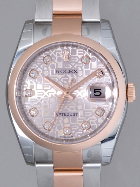 ロレックススーパーコピー ROLEX パーペチュアル デイトジャスト メンズ 116201J オイスターブレス ピンクコンピューター