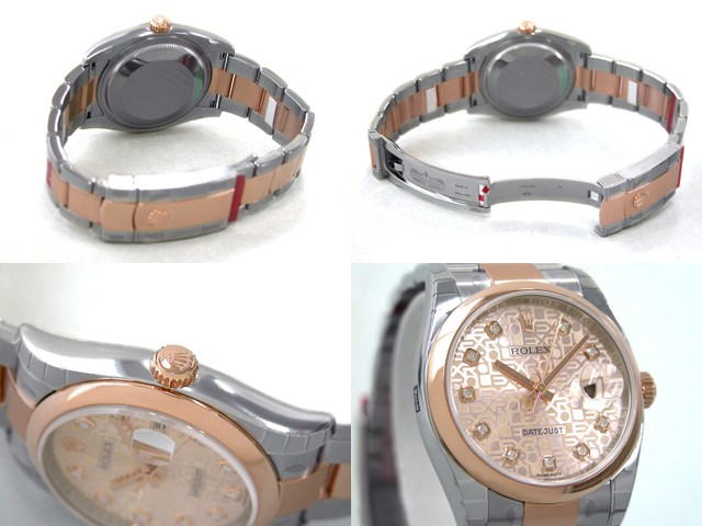ロレックススーパーコピー ROLEX パーペチュアル デイトジャスト メンズ 116201J オイスターブレス ピンクコンピューター