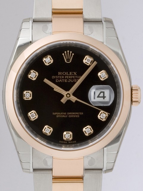 ロレックススーパーコピー ROLEX パーペチュアル デイトジャスト メンズ 116201G オイスターブレス ブラック