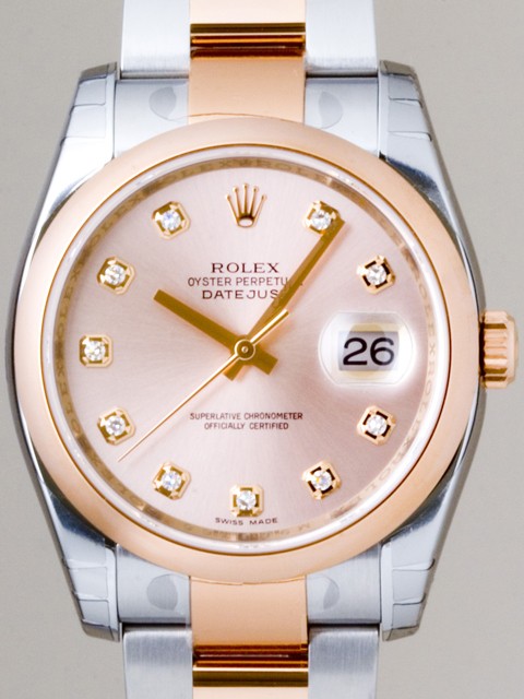 ロレックススーパーコピー ROLEX パーペチュアル デイトジャスト メンズ 116201G オイスターブレス ピンク