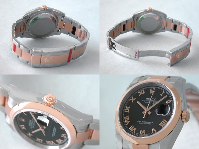 ロレックススーパーコピー ROLEX パーペチュアル デイトジャスト メンズ 116201 オイスターブレス ブラックローマ