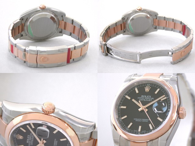 ロレックススーパーコピー ROLEX パーペチュアル デイトジャスト メンズ 116201 オイスターブレス ブラック