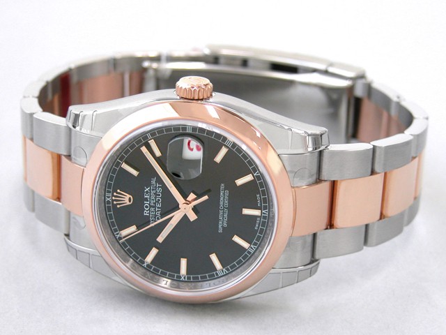 ロレックススーパーコピー ROLEX パーペチュアル デイトジャスト メンズ 116201 オイスターブレス ブラック