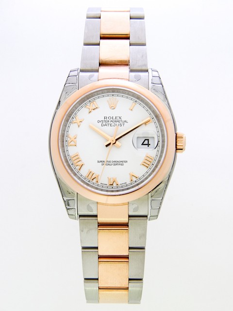 ロレックススーパーコピー ROLEX パーペチュアル デイトジャスト メンズ 116201 オイスターブレス ホワイトローマ