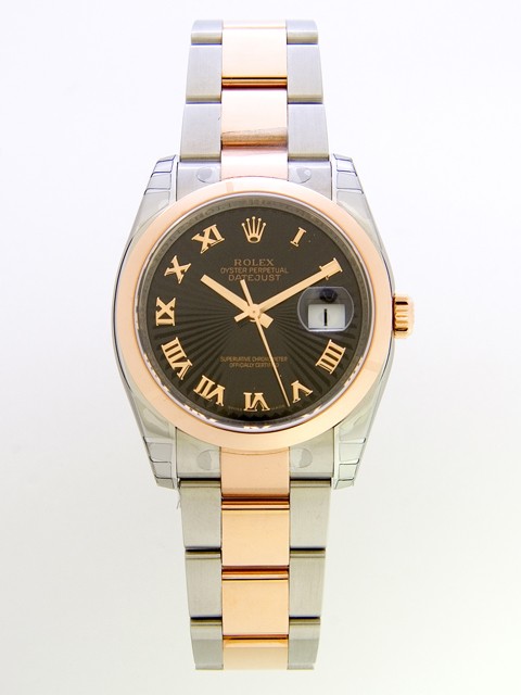 ロレックススーパーコピー ROLEX パーペチュアル デイトジャスト メンズ 116201 オイスターブレス ブラックサンビムローマ