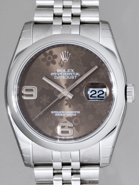 ロレックススーパーコピー ROLEX パーペチュアル デイトジャスト メンズ 116200 ジュビリーブレス ブラウンフラワー
