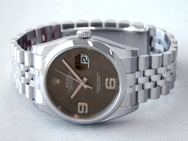 ロレックススーパーコピー ROLEX パーペチュアル デイトジャスト メンズ 116200 ジュビリーブレス ブラウンフラワー