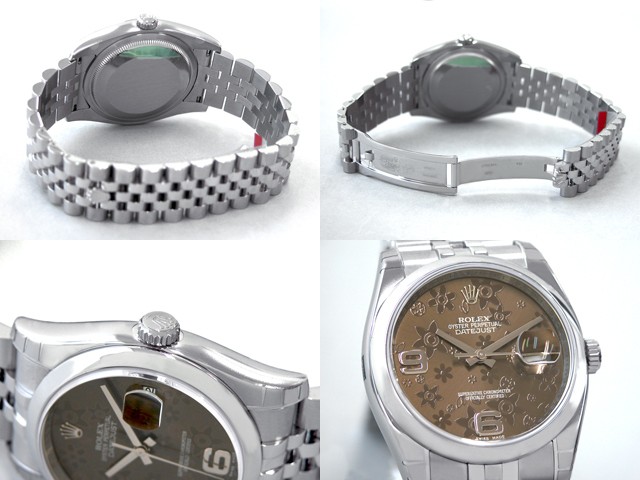 ロレックススーパーコピー ROLEX パーペチュアル デイトジャスト メンズ 116200 ジュビリーブレス ブラウンフラワー
