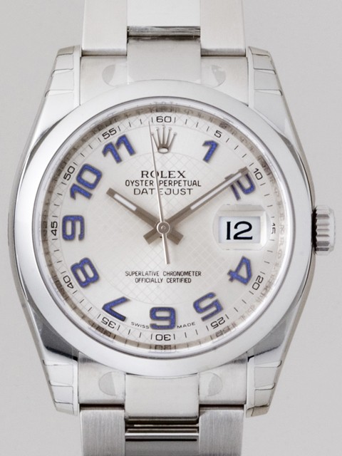 ロレックススーパーコピー ROLEX パーペチュアル デイトジャスト メンズ 116200 デコレーションシルバーブルーアラビア