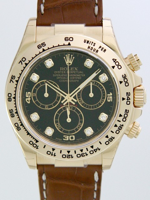 ロレックススーパーコピー ROLEX デイトナ 116518G 茶皮 ブラック 自動巻 メンズ