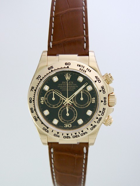 ロレックススーパーコピー ROLEX デイトナ 116518G 茶皮 ブラック 自動巻 メンズ