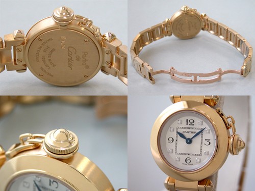 カルティエスーパーコピー Cartier ミスパシャ WJ124015 27mm YG 8Pダイヤ シルバー レディース