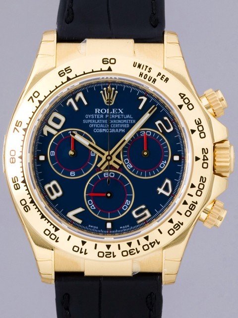 ロレックススーパーコピー ROLEX デイトナ 新色 116518 黒皮 ネイビーアラビア