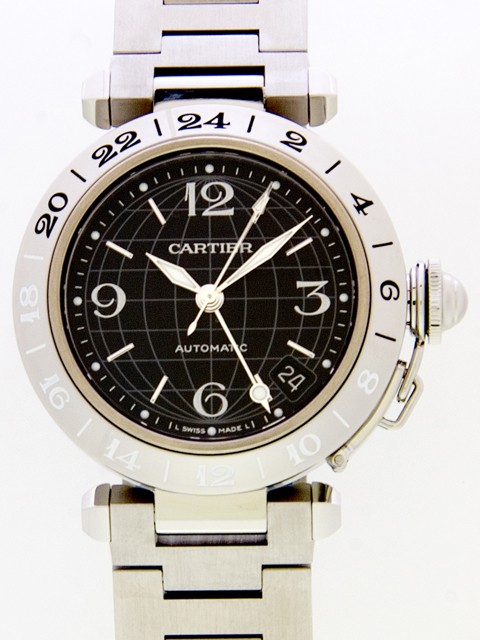 カルティエスーパーコピー Cartier パシャＣ W31079M7 ＧＭＴ 新型 ブラック 自動巻