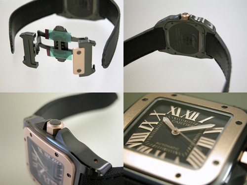 カルティエスーパーコピー Cartier サントス100 LM カーボン W2020009 PG/SS ブラック