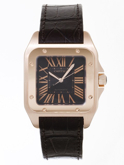 カルティエスーパーコピー Cartier サントス100 2007年限定 W20127Y1 ＰＧ 茶皮 ブラウン